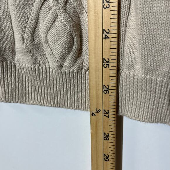 Vintage Izod Beige Knitted V Neck Vest 100% Cotton Mens Size Large - Picture 5 of 6